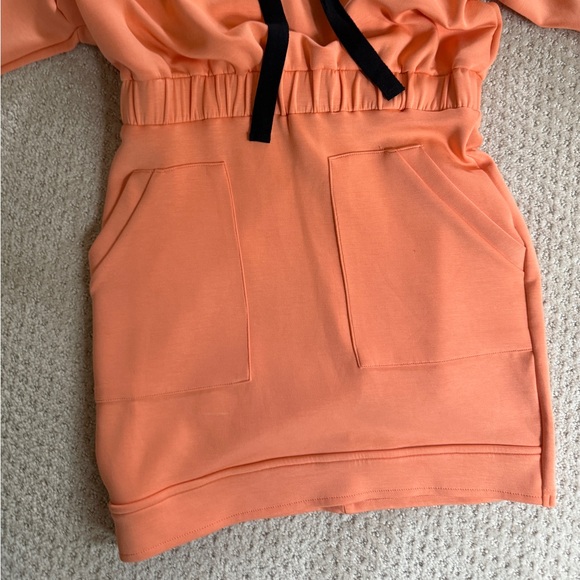 Privy Orange Mini Dress Cinched Waist with Black Ties L - Picture 2 of 8